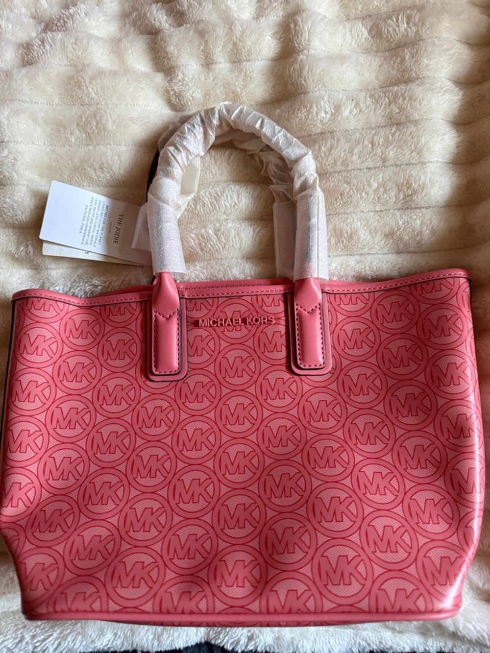 Michael Kors Coral Pink MK Logo Tote